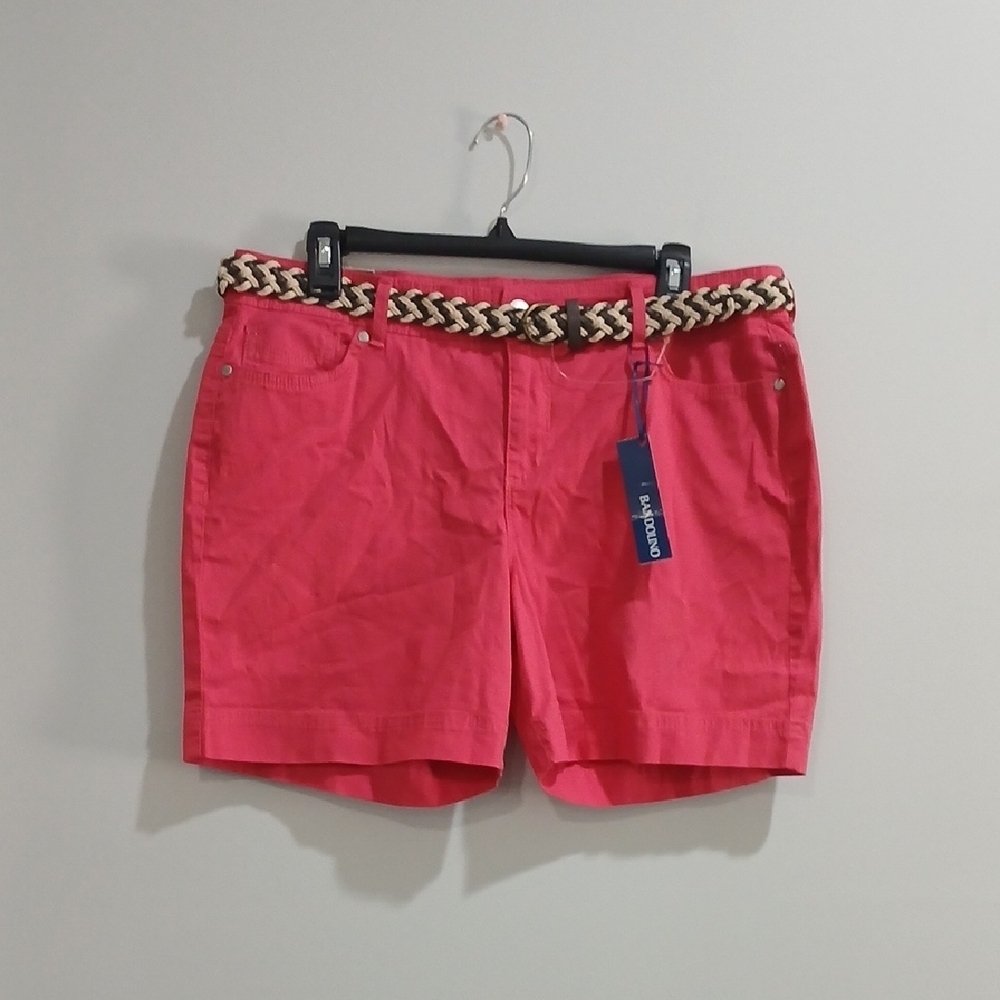 NWT Women's CORAL Shorts with Braided Belt, BANDOLINOS, sz 12P
